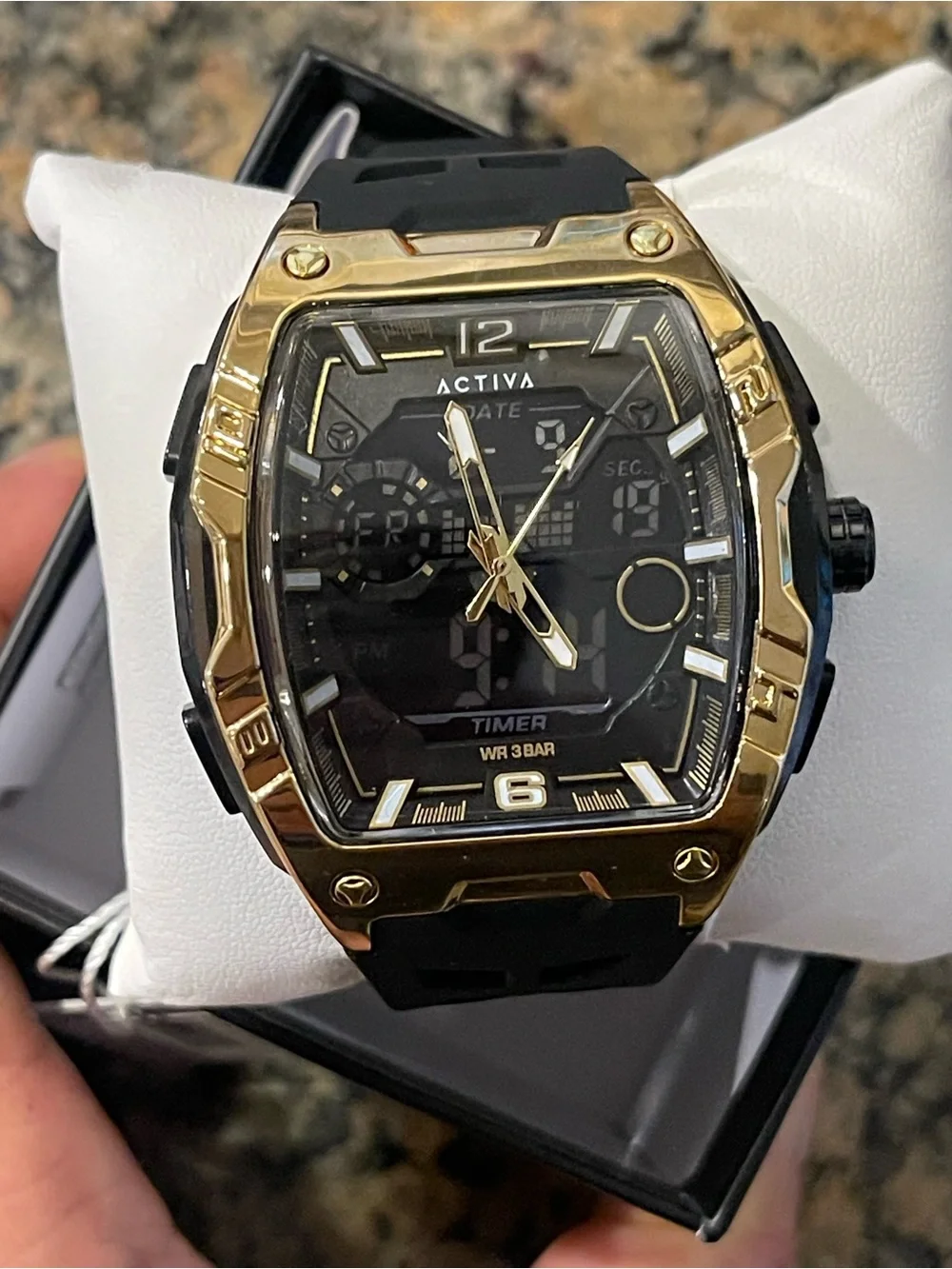 Actival Venzis X Invicta Digital Men's Watch - 50mm. Black & Gold